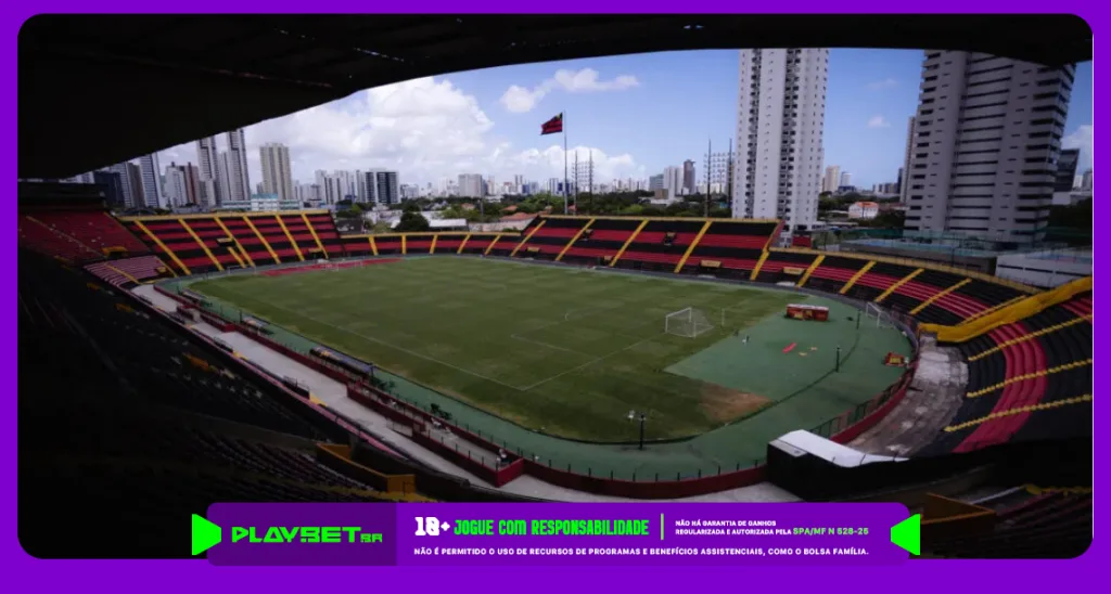 Imagem ilustrativa do campo de futebol do Sport, a Ilha do Retiro. Foto: Paulo Paiva/Sport Club do Recife.