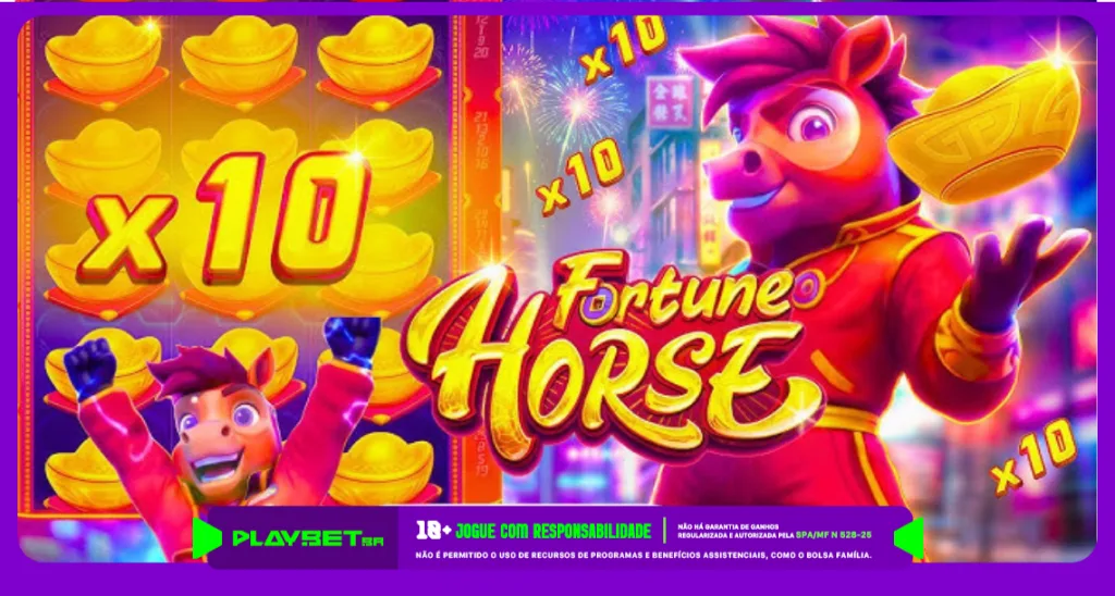 Imagem ilustrativa do slot Fortune Horse, disponível na Play.Bet.br