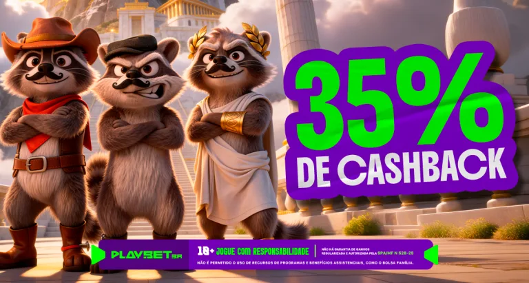 Imagem ilustrativa da promoção de 35% de cashback na Play.