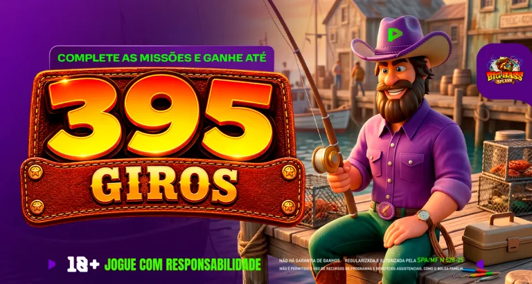Imagem ilustrativa das missões play com o jogo Big Bass Splash, disponível na Play.Bet.br