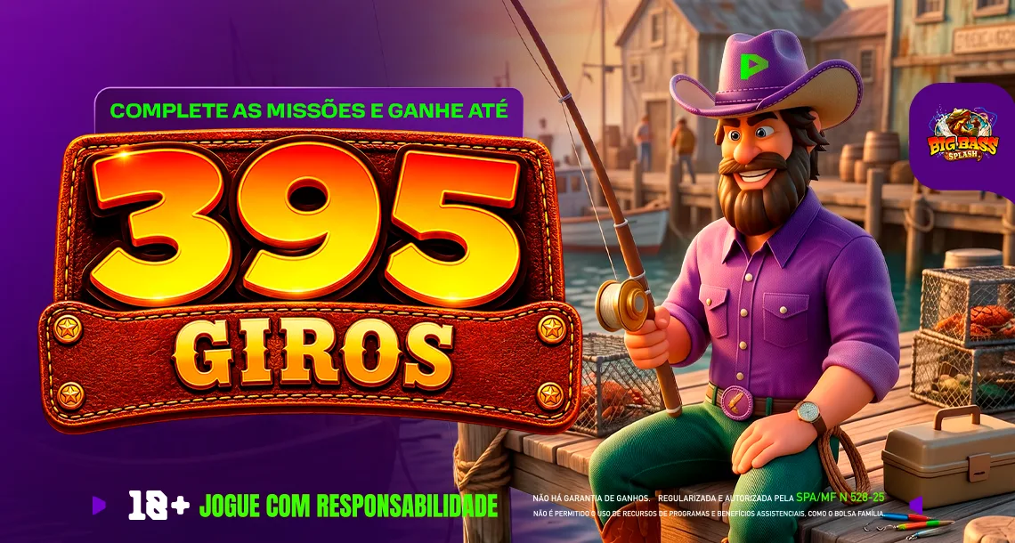 Imagem ilustrativa das missões play com o jogo Big Bass Splash, disponível na Play.Bet.br