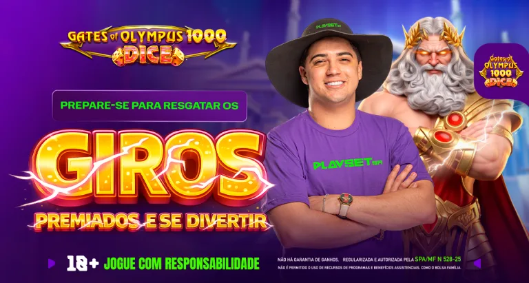 Imagem ilustrativa da missão do dia com o slot Gates of olympus dice 1000, disponível na Play.bet.br.