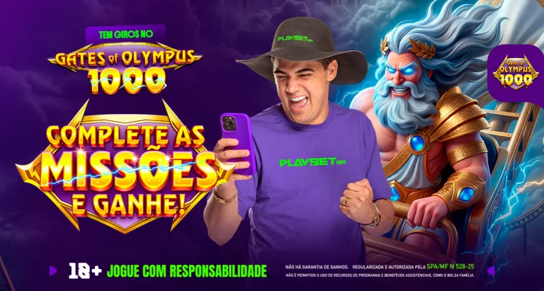 Imagem ilustrativa da missão do dia com o slot Gates of olympus dice, disponível na Play.bet.br.