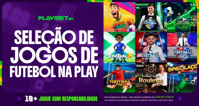 Imagem ilustrativa sobre a seleção de jogos com temática de futebol na Play.bet.br.