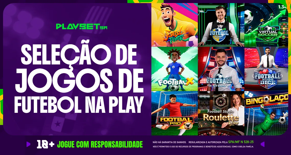Imagem ilustrativa sobre a seleção de jogos com temática de futebol na Play.bet.br.