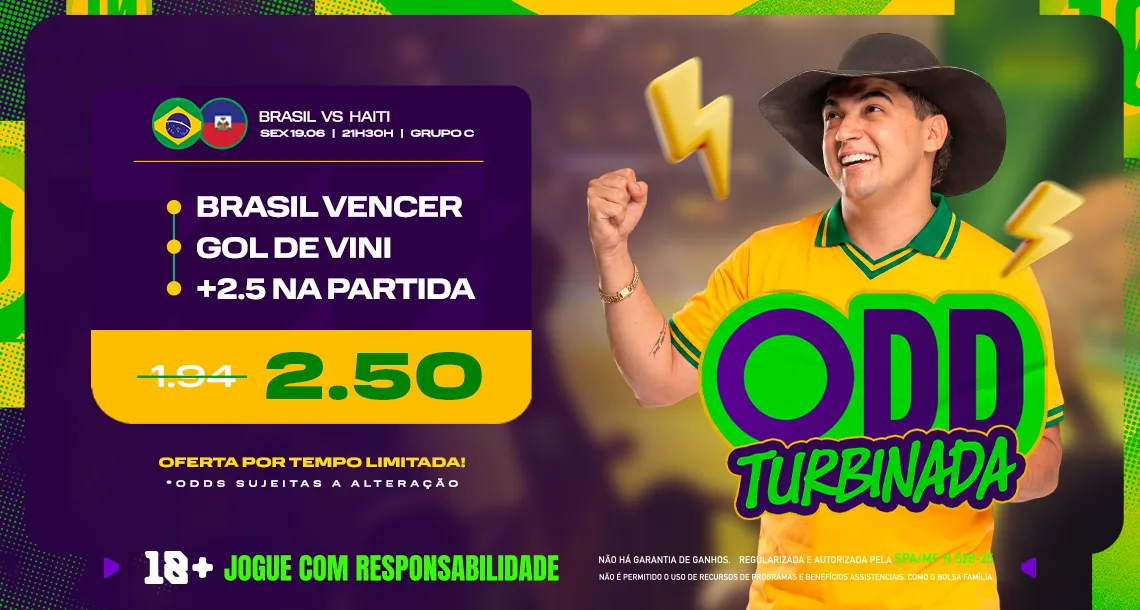 Imagem ilustrativa da promoção da Play para Brasil x Haiti