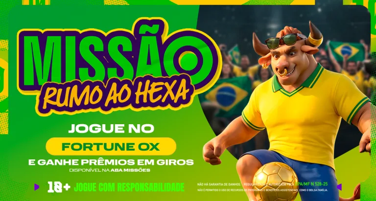 Imagem ilustrativa da "Missão Rumo ao Hexa" da Play com o Fortune Ox