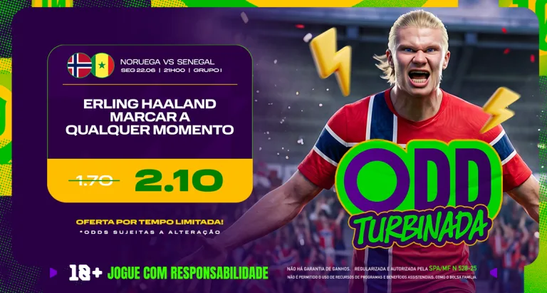 Imagem ilustrativa da Odd Turbinada da Play para Noruega x Senegal