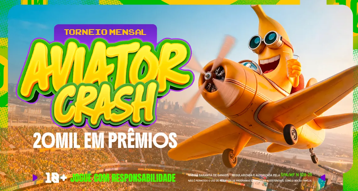 Imagem ilustrativa do Torneio Mensal Aviator Crash, disponível na Play.bet.br.