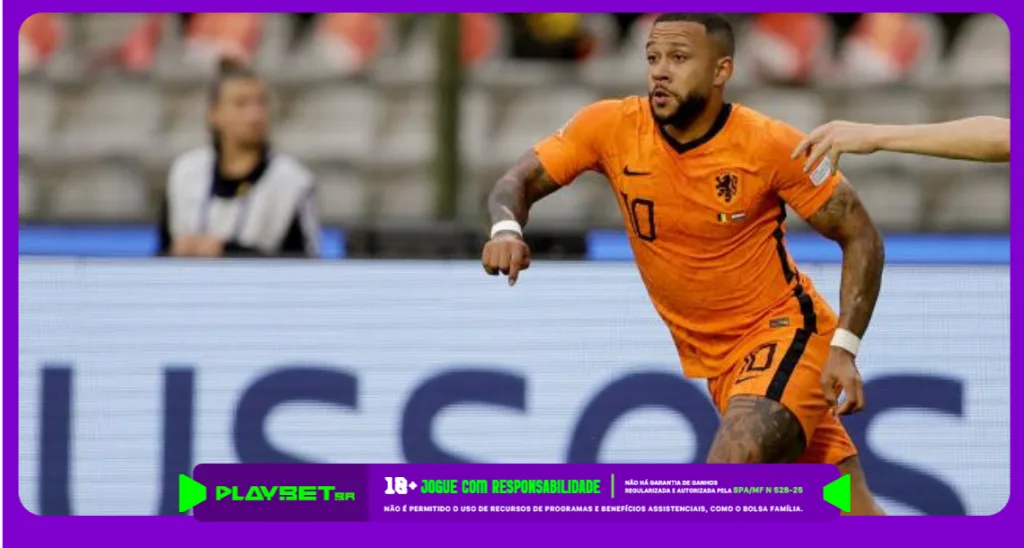 Imagem ilustrativa do jogador Memphis Depay, da Holanda. Foto: Holanda/Divulgação.