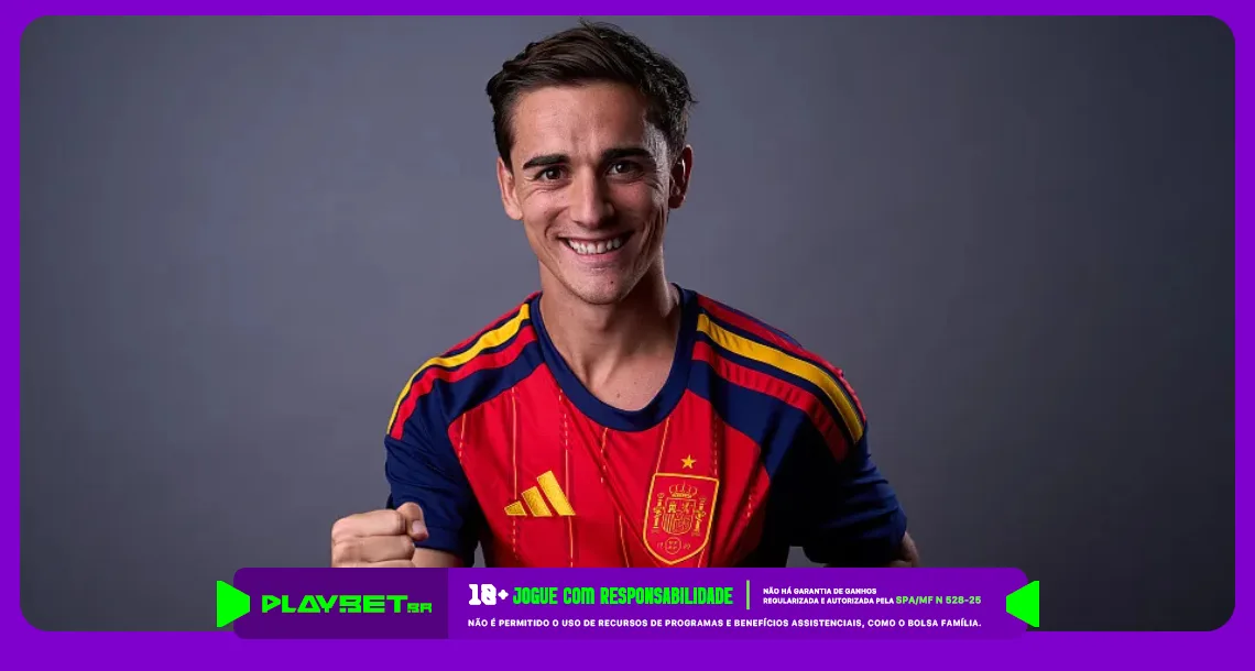 Imagem ilustrativa do jogador Gavi, meio-campista agora disputará sua segunda Copa do Mundo da FIFA pela Espanha. Foto: RFEF/Reprodução.