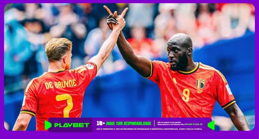 Imagem ilustrativa de Lukaku e De Bruyne, jogadores da Bélgica. Foto: Instagram/Bélgica
