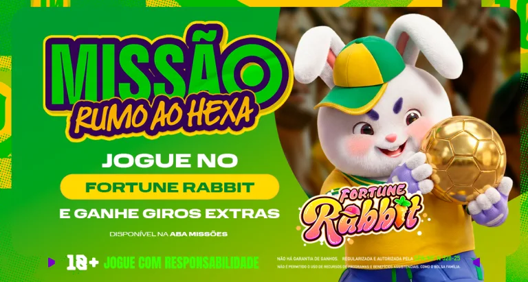 Imagem ilustrativa sobre a Missão Rumo ao Hexa da Play com o Fortune Rabbit