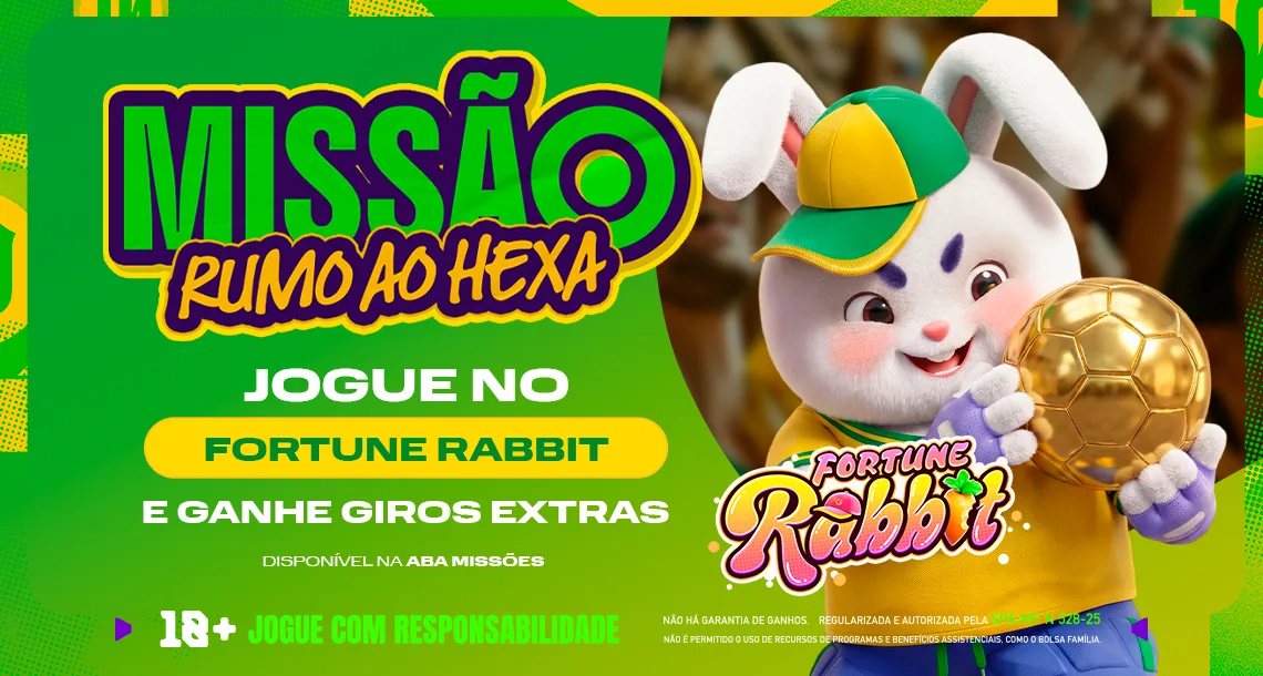Imagem ilustrativa sobre a Missão Rumo ao Hexa da Play com o Fortune Rabbit