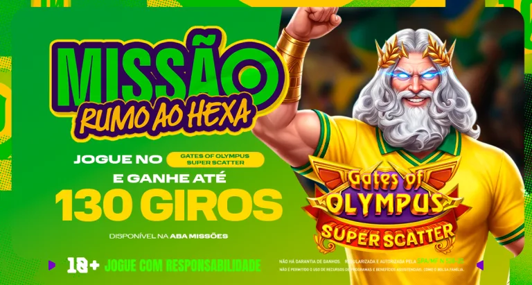 Imagem ilustrativa sobre a Missão Rumo ao Hexa da Play com o Gates of Olympus Super Scatter