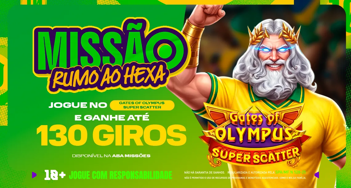Imagem ilustrativa sobre a Missão Rumo ao Hexa da Play com o Gates of Olympus Super Scatter