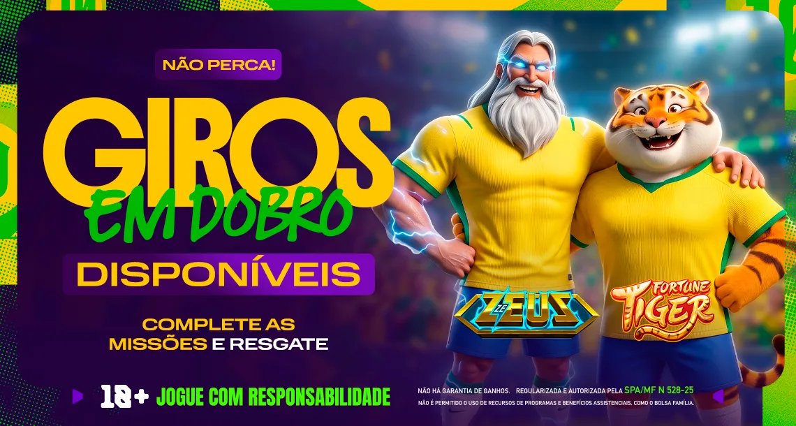 Imagem ilustrativa das missões do dia da Play no Missões Fortune Tiger e Ze Zeus