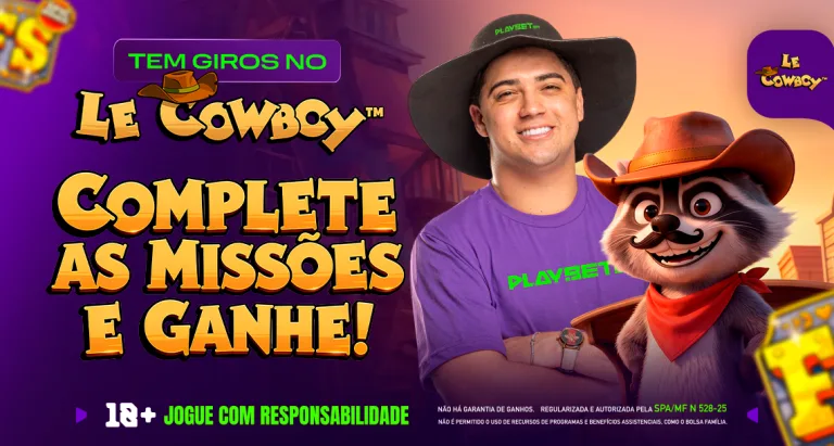 Imagem ilustrativa das Missões do Dia no slot Le Cowboy, disponível na Play.bet.br.