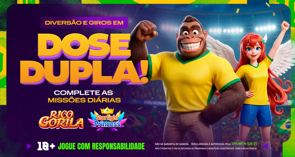 Imagem ilustrativa das missões do Starlight Princess e Rico Gorilla na Play