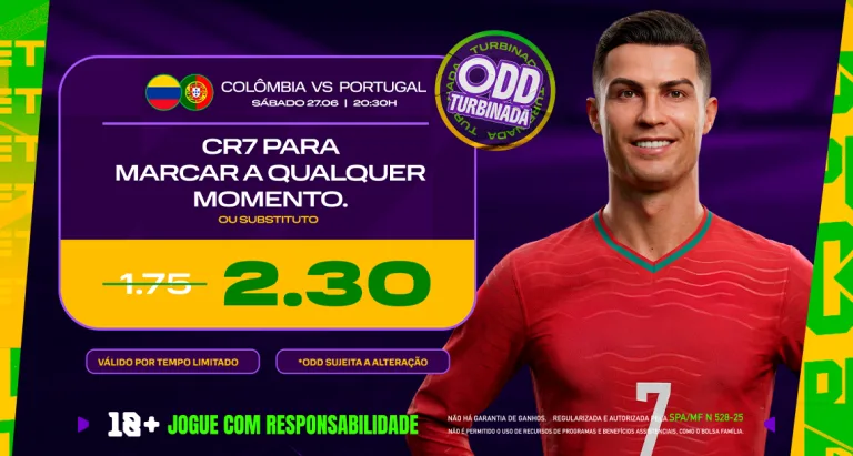 Imagem ilustrativa sobre a Odd Turbinada entre Colômbia x Portugal pela Copa do Mundo 2026