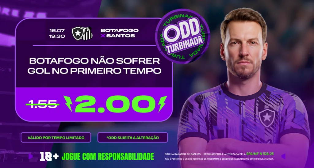 Imagem ilustrativa sobre a Odd Turbinada da Play para Botafogo x Santos