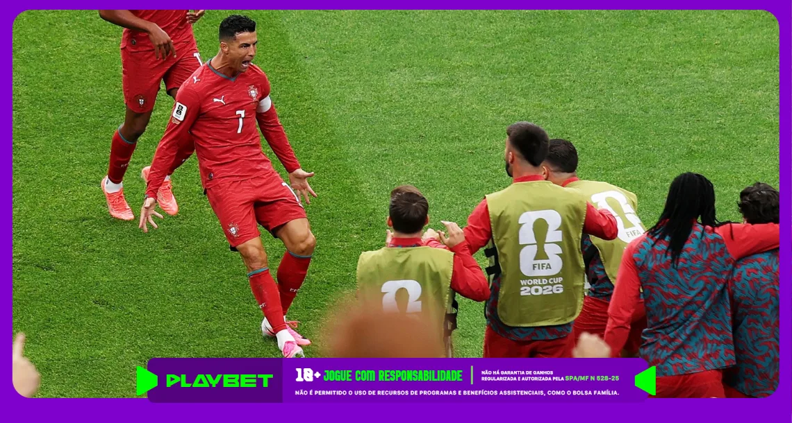 Imagem ilustrativa de Cristiano Ronaldo comemorando gol na Copa do Mundo 2026 - Instagram / Portugal