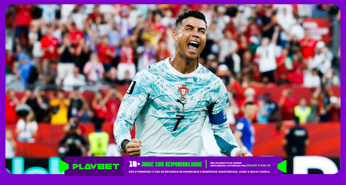 Imagem ilustrativa de Cristiano Ronaldo comemorando gol na Copa do Mundo 2026 - Instagram / Portugal