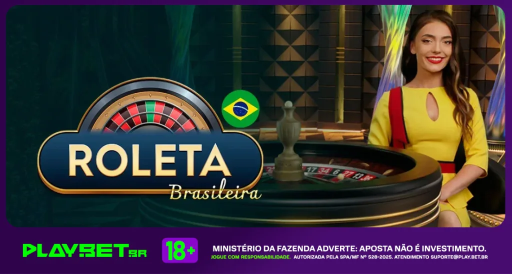 Imagem ilustrativa do jogo de cassino ao vivo "Roleta Brasileira", disponível na Play