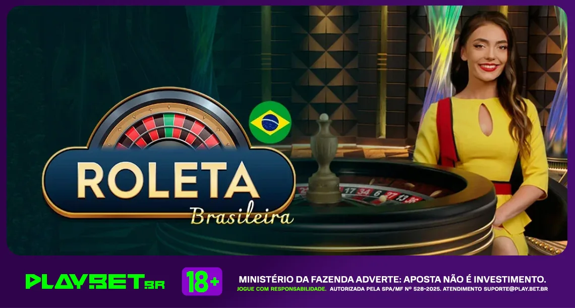 Imagem ilustrativa do jogo de cassino ao vivo "Roleta Brasileira", disponível na Play
