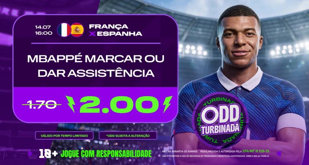 Imagem ilustrativa da Odd Turbinada para França x Espanha pela Copa do Mundo 2026