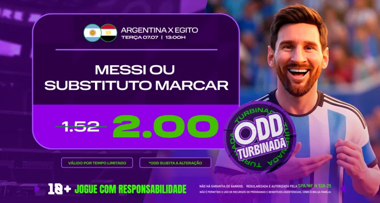 Imagem ilustrativa da Odd Turbinada para Argentina x Egito pela Copa do Mundo 2026
