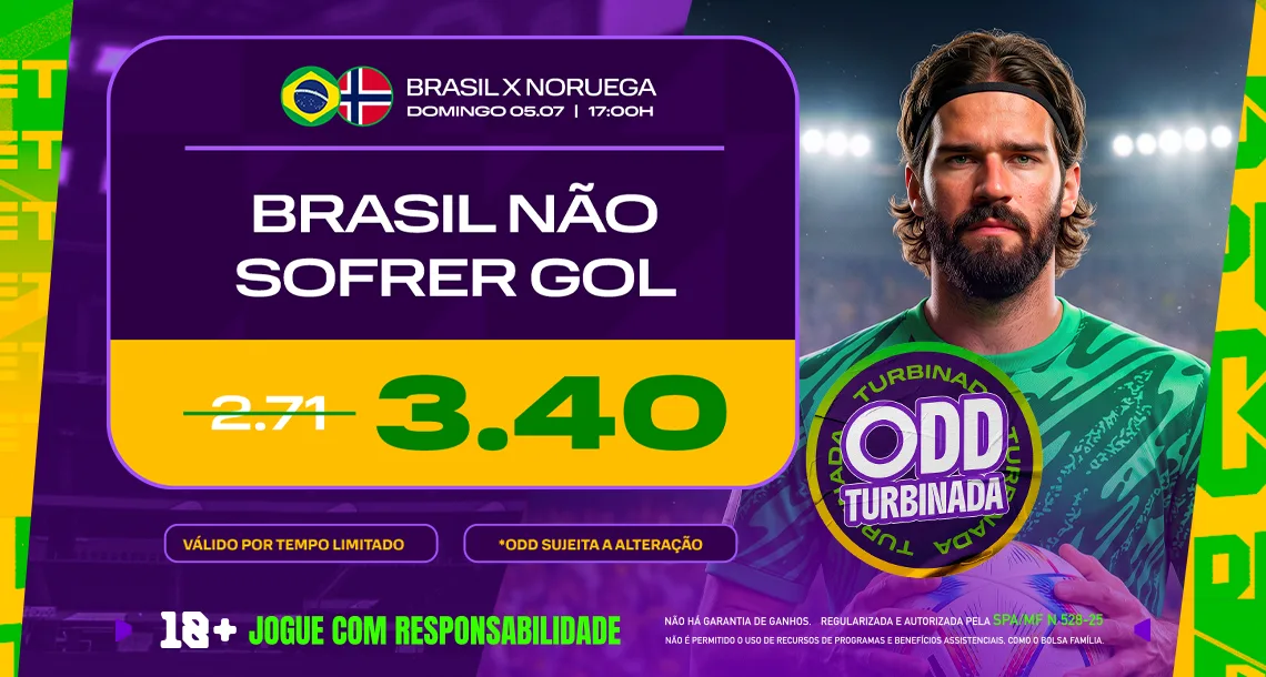 Imagem ilustrativa sobre a Odd Turbinada da Play para Brasil x Noruega